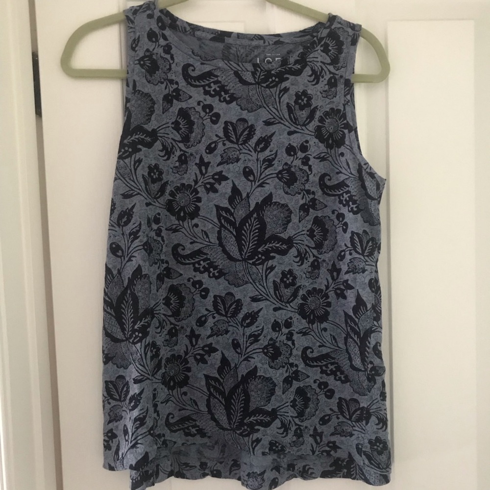 Loft Blue Floral Tank Top